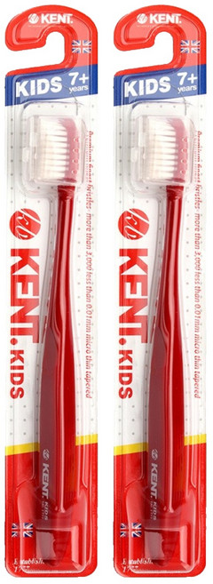 켄트 키즈 초극세모 칫솔, 레드, 1개입, 2개