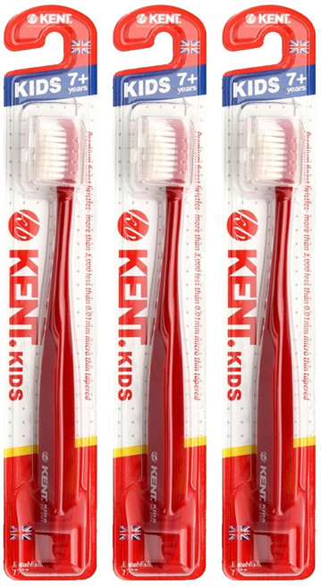켄트 키즈 초극세모 칫솔, 레드, 1개입, 3개