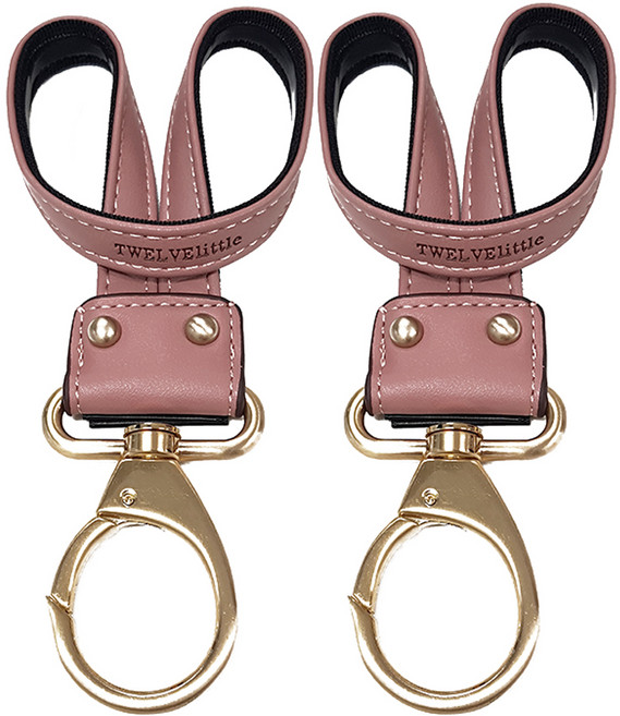 트웰브리틀 레더 스트롤러 클립 2.0, PINK, 2개
