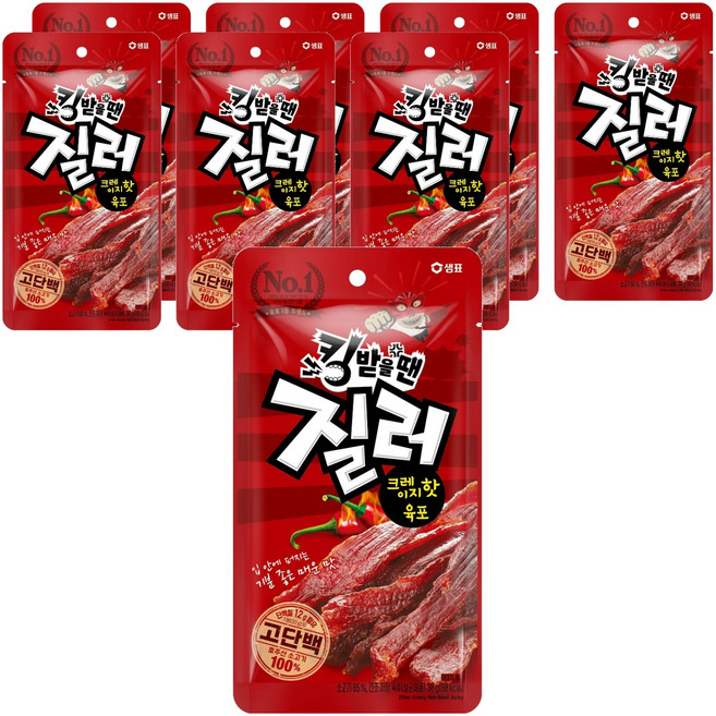 샘표 질러 크레이지핫 육포, 30g, 8개