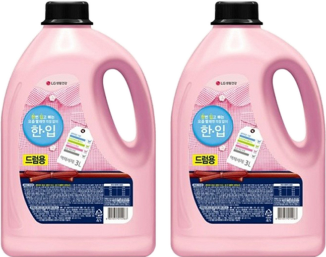 한입 액체세제 드럼용 용기, 3L, 2개