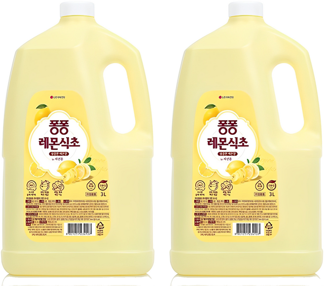 퐁퐁 레몬식초 주방세제 용기형, 3L, 2개
