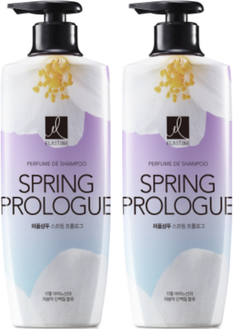 엘라스틴 퍼퓸 드 샴푸 스프링 프롤로그 아이리스 앤 머스크향, 600ml, 2개
