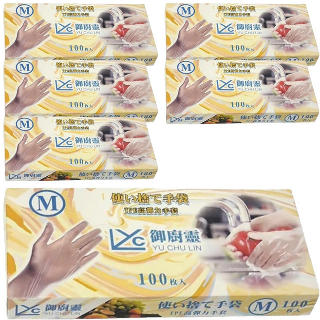 御廚靈 TPE 高彈力手套 M, 100個, 6盒