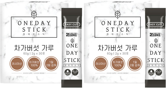굿허브 원데이스틱 차가버섯 가루, 60개, 2g