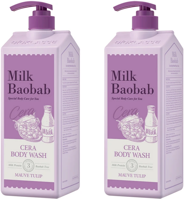 밀크바오밥 세라 바디워시 모브튤립, 1.2L, 2개 - 쿠팡