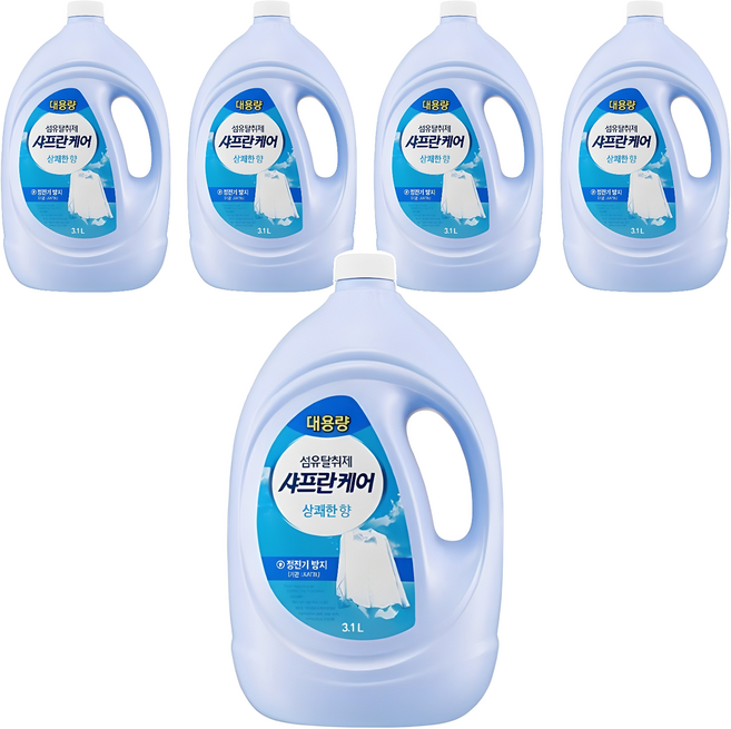 샤프란 케어 섬유탈취제 상쾌한 향 리필, 3.1L, 5개