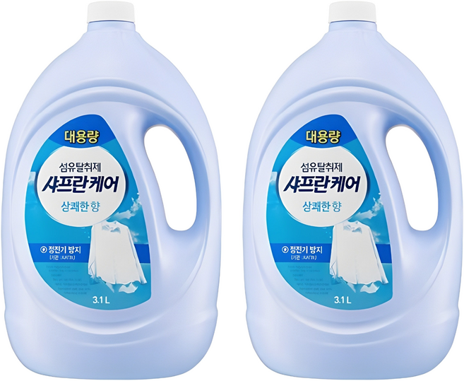 샤프란 케어 섬유탈취제 상쾌한 향 리필, 3.1L, 2개