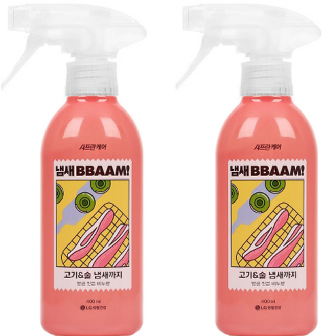 샤프란 케어 냄새뺌 섬유탈취제 방금 씻은 비누향 본품, 400ml, 2개