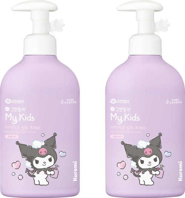 그린핑거 마이키즈 샴푸 프레쉬 쿠로미 그리너리 향, 2개, 320ml