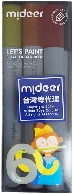 mideer 雙頭水性麥克筆 MD-1376 4歲以上, 多色, 1盒