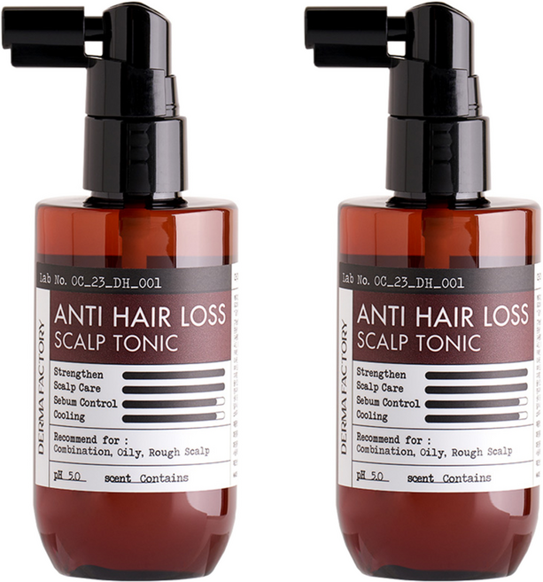 DermaFactory 啤酒酵母咖啡因強健頭皮水, 2瓶, 100ml