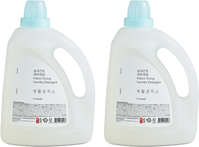 Saengong 生活工作所 室內乾燥洗衣精 正裝 清新花香, 3L, 2瓶
