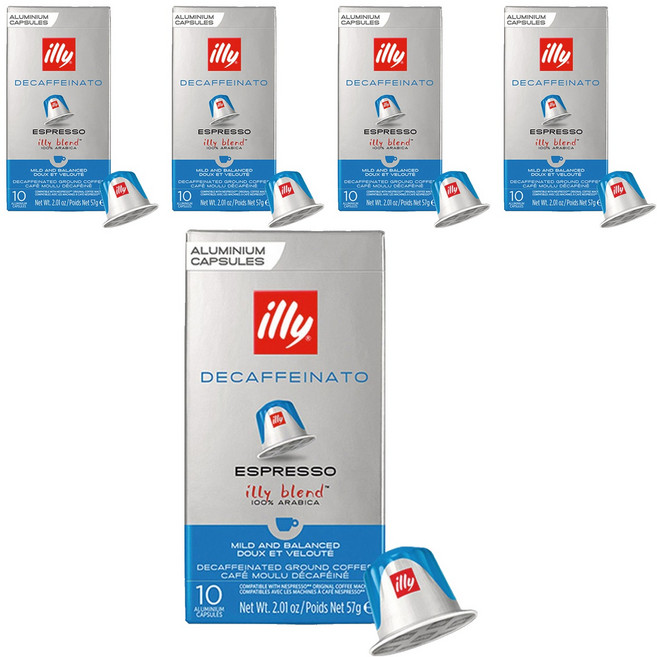 일리 디카페이나토 에스프레소 그라운드 캡슐커피, 5.7g, 10개입, 5개