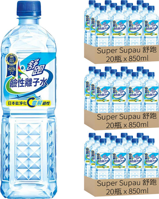 Super Supau 舒跑 鹼性離子水, 850ml, 60瓶