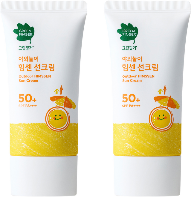 그린핑거 야외놀이 힘센 유아 선크림 SPF50+ PA++++, 70ml, 2개