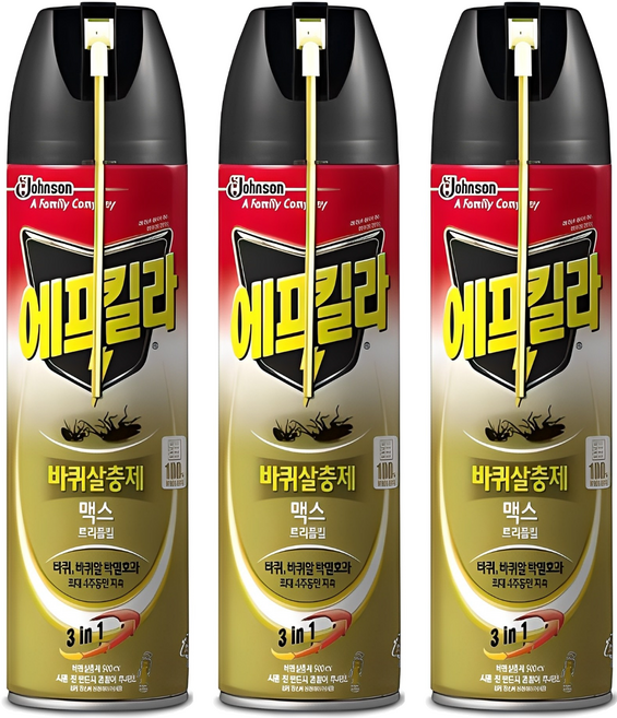 에프킬라 바퀴살충제 맥스 트리플킬, 500ml, 3개