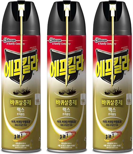 에프킬라 바퀴살충제 맥스 트리플킬, 500ml, 3개 - 쿠팡
