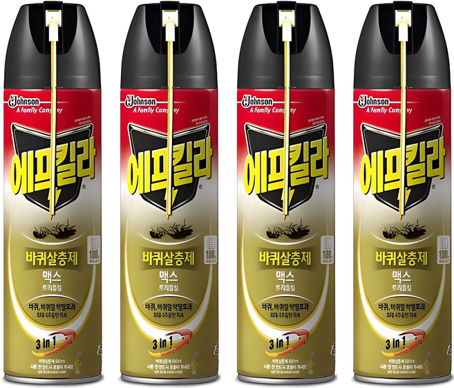 에프킬라 바퀴살충제 맥스 트리플킬, 500ml, 4개