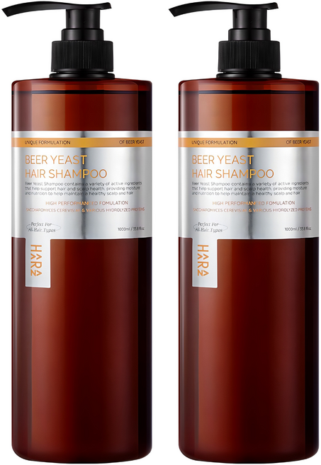 하라즈 맥주효모 단백질 샴푸 대용량, 1L, 2개