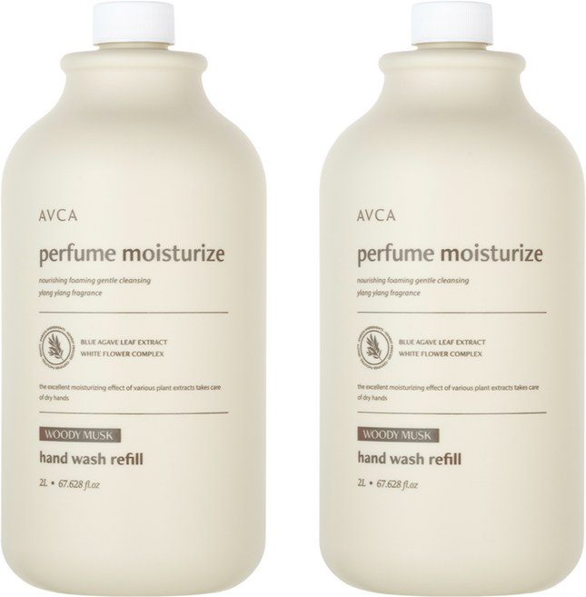 아브카 퍼퓸 핸드워시 대용량 리필 우디 머스크, 2L, 2개