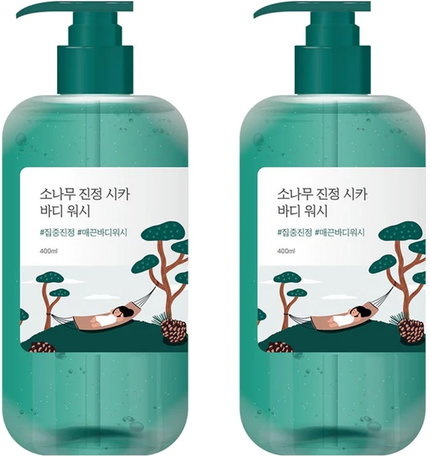 라운드랩 소나무 진정 시카 바디 워시, 400ml, 2개 - 쿠팡