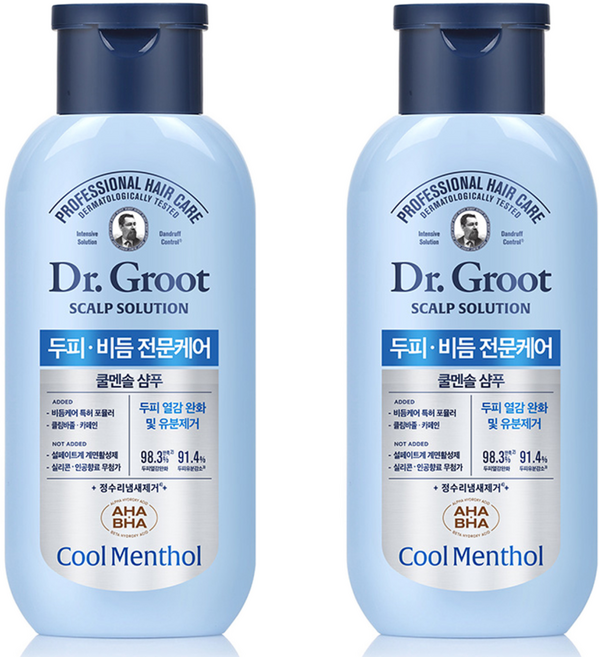 닥터그루트 스칼프솔루션 두피비듬케어 쿨멘솔 샴푸, 180ml, 2개
