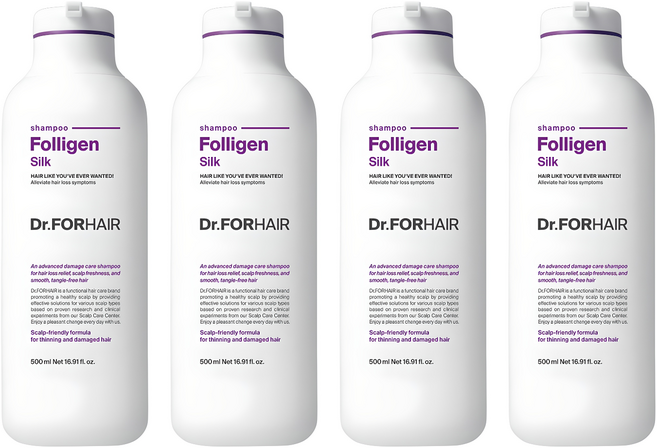 닥터포헤어 손상모케어 탈모증상완화 폴리젠 실크 샴푸, 500ml, 4개