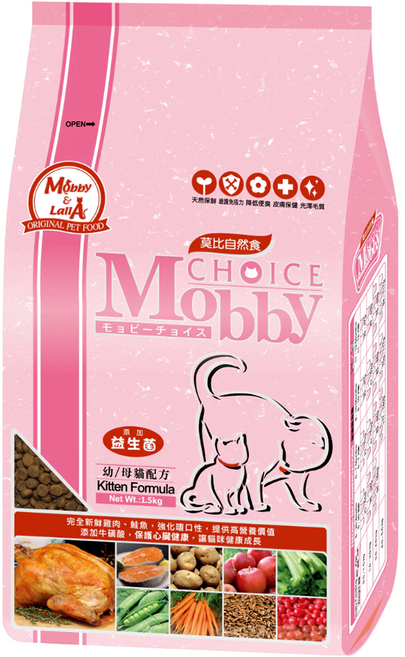 Mobby 莫比 幼母貓配方 乾飼料 原廠公司貨, 雞肉米, 1.5kg, 1袋