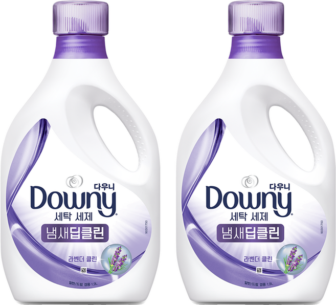 다우니 냄새딥클린 라벤더 액상세제 본품, 1.9L, 2개