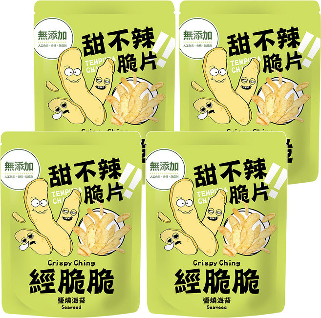 Crispy Ching 經脆脆 甜不辣脆片 醬燒海苔, 45g, 4包