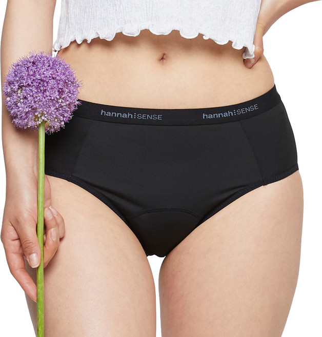 한나센스 미디 데일리 생리 팬티 블랙, XS, 1개입, 1개