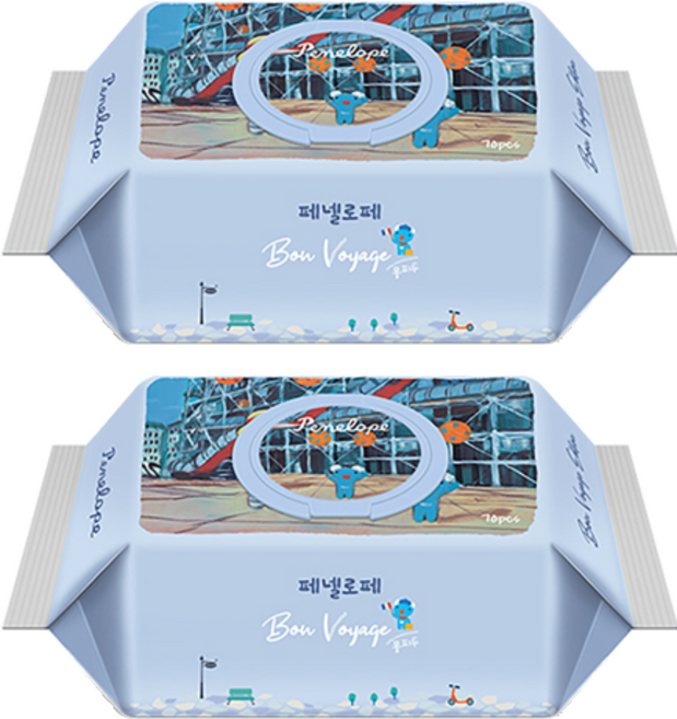 페넬로페 본보야지 퐁피두 저자극 아기물티슈 캡형, 75g, 70매, 2개