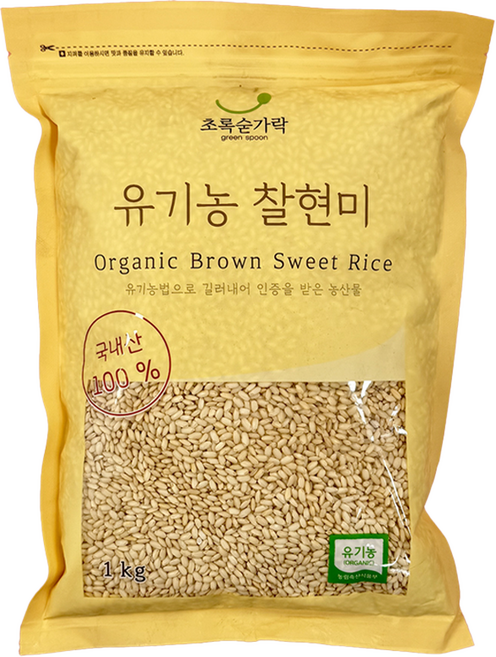 초록숟가락 유기농 찰현미, 1kg, 1개