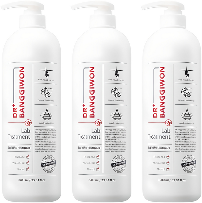 닥터방기원 랩 탈모 기능성 헤어트리트먼트, 1L, 3개