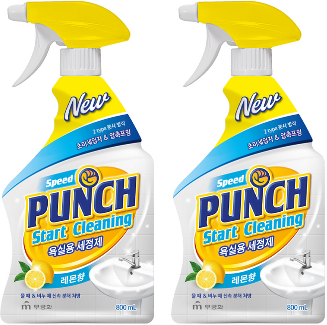 스피드 펀치 욕실용 세정제, 2개, 800ml