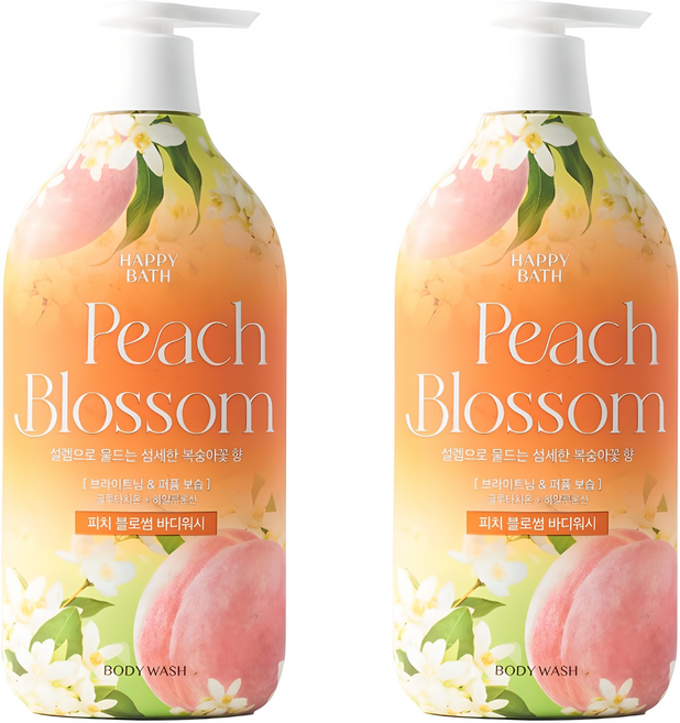 해피바스 피치 블로썸 바디워시 복숭아꽃향, 900g, 2개