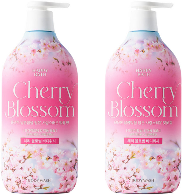해피바스 바디워시 체리 블로썸, 2개, 900g