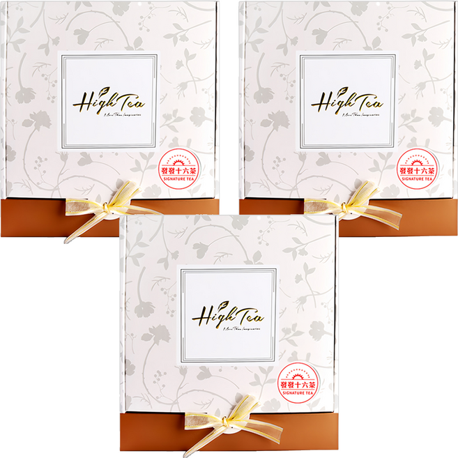 High Tea 伂橙 發發十六茶禮盒, 3個, 南非國寶茶+百香菊國寶茶+南非綠國寶茶+焦糖蘋果風味國寶茶+黑豆穀物茶+洋甘菊薄荷茶+舒活紫蘇草本茶+黃金蕎麥茶+女兒紅茶+黃金蕎麥綠茶+焙香烏龍茶+清香烏龍茶+夏綠蒂花果精靈紅茶(花果風味)+金麥蜂釀香綠茶+蘋果洋甘菊綠茶+白桃烏龍綠茶