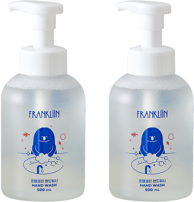 FRANKLIIN 핸드워시 거품형, 원료 본연의 향, 500ml, 2개