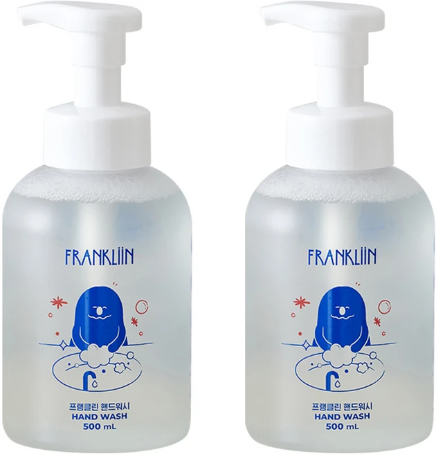 FRANKLIIN 핸드워시 거품형, 원료 본연의 향, 500ml, 2개 - 쿠팡