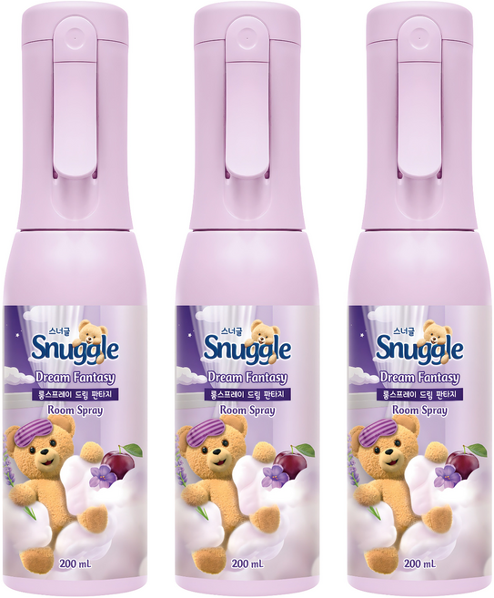 스너글 룸스프레이 드림 판타지 방향제 본품, 200ml, 3개