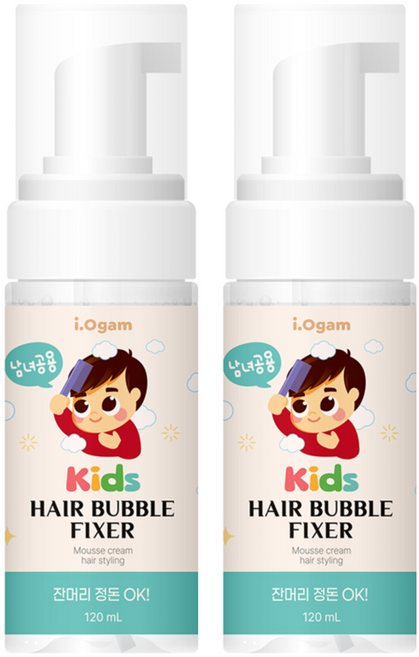 아이오감 키즈 헤어 버블 픽서 120ml, 2개