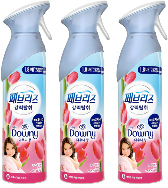 페브리즈 에어 다우니향 탈취제 본품, 165g, 3개