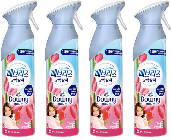 페브리즈 에어 다우니향 탈취제 본품, 165g, 4개