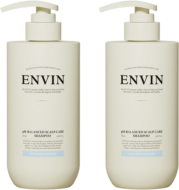 앙방 약산성 두피케어 샴푸 베이비 파우더향, 500ml, 2개