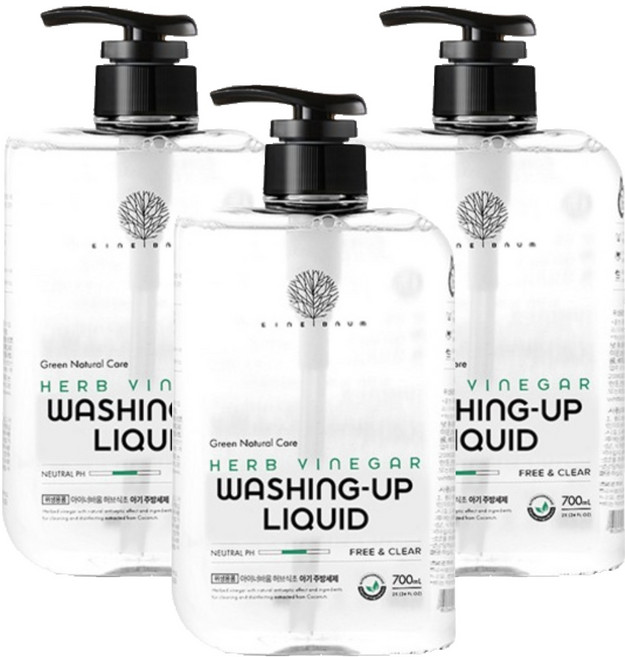 아이너바움 아기 주방세제 액상형 무향, 700ml, 3개