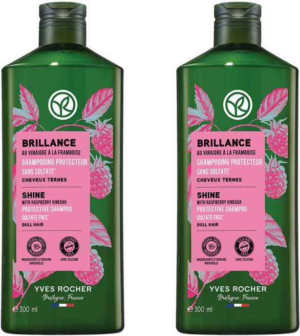 YVES ROCHER 伊夫黎雪 覆盆子亮澤洗髮精, 300ml, 2瓶