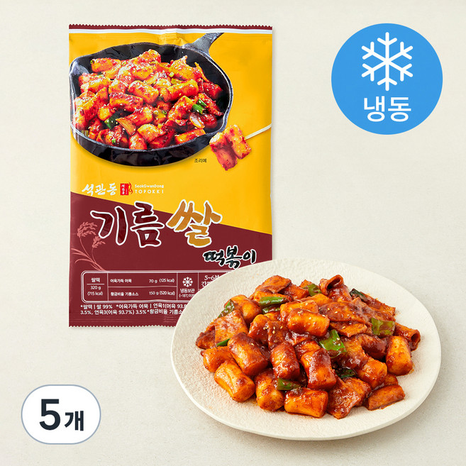 석관동떡볶이 기름쌀떡볶이 (냉동), 5개, 540g