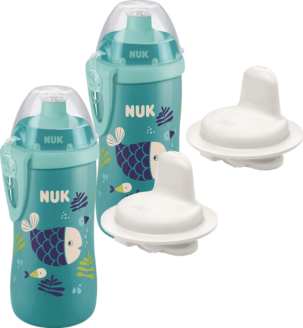 누크 퍼스트초이스 키즈 주니어컵 + 스포츠캡 + 하드스파우트 세트, 300ml, 2세트, 피쉬